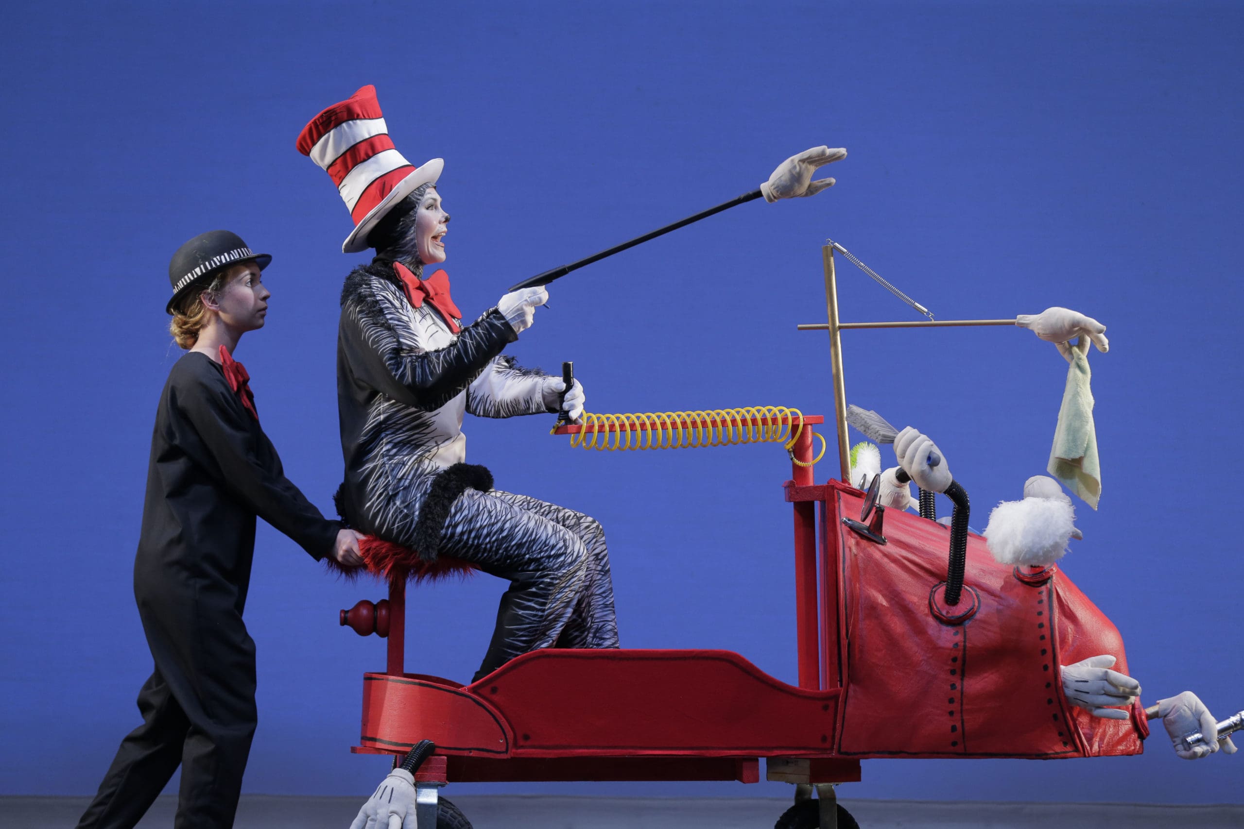 Cat in the Hat riding scaled 1 - Traysie Amick Returns as the Cat in the Hat at South Carolina Children’s Theatre 